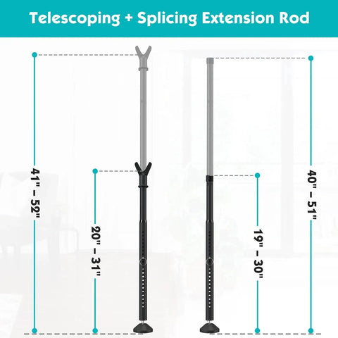 Adjustable Sliding Door Security Bar 19 to 52 Inches with telescoping extension rod for doors and windows.