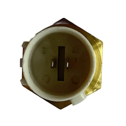 DAOKACUO TX37 temperature sensor, white circular plastic housing with brass mounting ring and two metal terminals