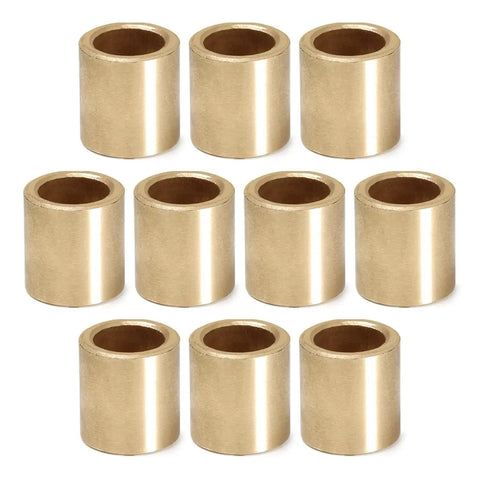 Ten Pack Brass Sleeve Bearings With One Quarter Inch Bore Two Fifths Inch Outer Diameter And Two Fifths Inch Length Self Lubricating Oilless Bushing.
