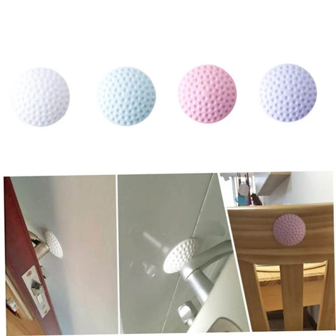 4 Piece Thickening Door Slam Silencer Wall Mount Mute Door Stopper Wall Crash Pad Protector For Anti Collision Protection And Quiet Home Living With Noise Reduction Easy Install Durable Rubber Cushions And Surface Guard installed on doors and walls