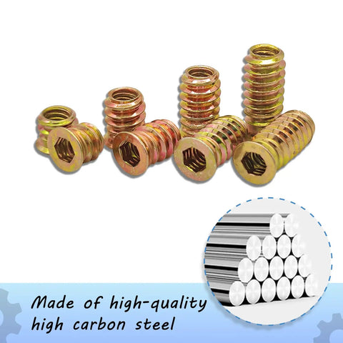 28-Piece 5/16-18 Allen Threaded Inserts Set For Woodworking And DIYers Pro Grade Hex Socket Drive Nut Inserts in various sizes