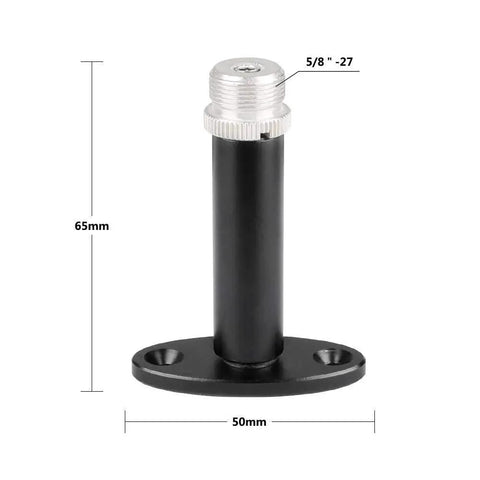 5/8-27 Threaded Wall Mount Bracket For Microphones And Accessories With Oval Base For Wall Ceiling Or Podium Mounting, Model 1994