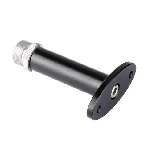 5/8-27 Threaded Wall Mount Bracket For Microphones And Accessories With Oval Base, close-up of the connector and mounting holes