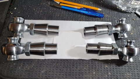 3/4 Heim Joints Rod End Kit with Right and Left Hand Threads, 750 Chromoly Panhard Joints Set with Jam Nuts, 4 Pack