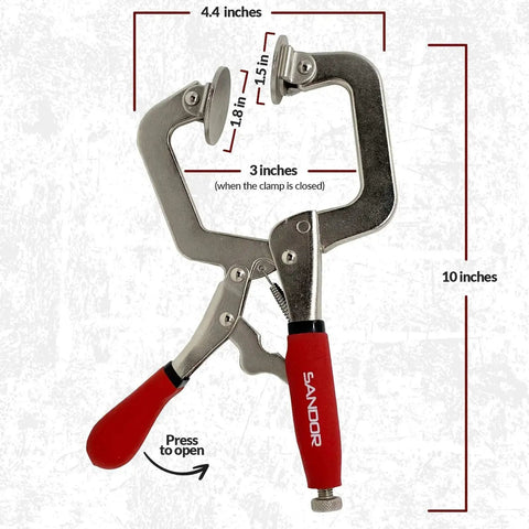 Heavy Duty 3 Inch Face Clamp Pack Of 2 For Woodworking With Ergonomic Grip C Type Wood Clamp Tools shown in detailed view