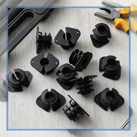 Briwooody 50-piece 3/4 in thru stud isolation clamps, black plastic pipe supports for PEX, copper, CPVC.