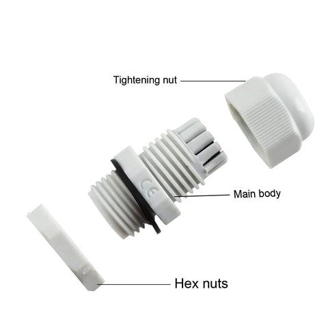 15 Pack Three Quarter Inch NPT Cable Gland Connectors Waterproof IP68 Nylon PA66 Strain Relief Glands with gaskets