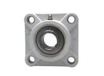 Front view of 3/4 in Set-Screw 4-Bolt Flange, Kanigen White Housing Single-Row Pillow Block, Single Ball Unit