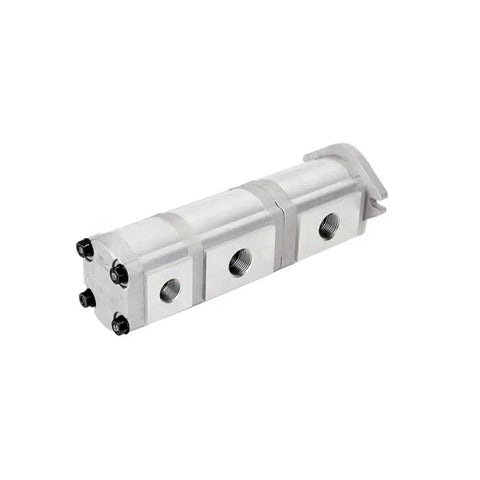 LVSEDTAL Three-Stage Pump HGP-333A-F19-19-19R, hydraulic gear pump with cast aluminum housing, front view