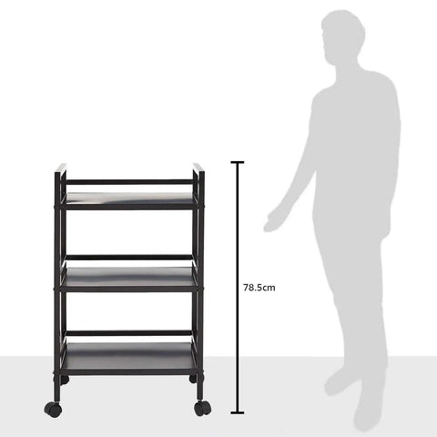 Three Tier Metal Rolling Utility Cart With Open Shelves For Quick Access And Grab And Go Mobility Ideal For Kitchen Bathroom And Workshop Durable Metal Construction In Black From Amazon Basics