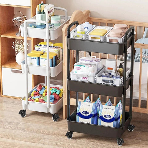 Two rolling storage carts with 3 inch heavy duty caster wheels set of four with M10 25mm threaded stem for furniture and equipment