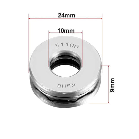 Thrust Ball Bearings 10mm Bore 24mm Outer Diameter 9mm Width Chrome Steel AISI 52100 ABEC 3 Single Row Set Of 2