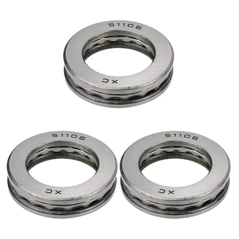 Three Thrust Ball Bearings 30mm Bore 47mm OD 11mm Width Pack Of 3 for Low Speed Axial Load Made From Chromium Steel GCr15 Rannb 51106