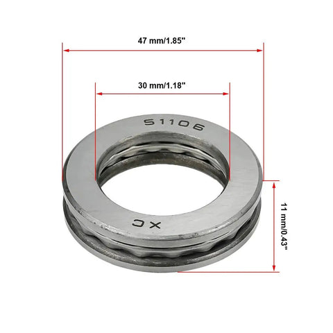 Thrust Ball Bearing 30mm Bore 47mm Outer Diameter 11mm Width Pack Of 3 For Low Speed Axial Load Made From Chromium Steel GCr15 Rannb 51106