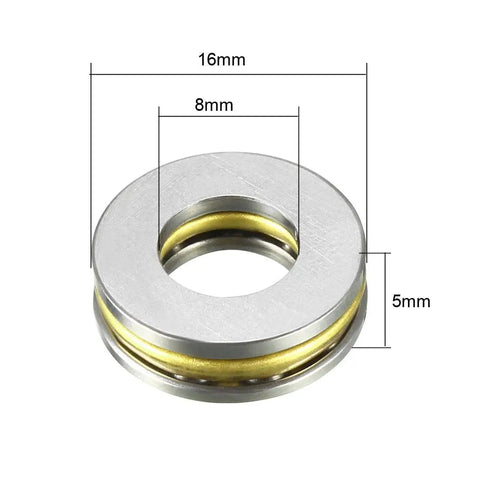 Durable Thrust Ball Bearing Set 8mm x 16mm x 5mm Bore Outer Diameter Chrome Steel 52100 Brass Cage for Precise Machinery