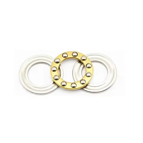 Thrust Ball Bearing 8mm Bore 22mm Outer Diameter 7mm Width Chrome Steel Single Direction 10 Pack components on white background