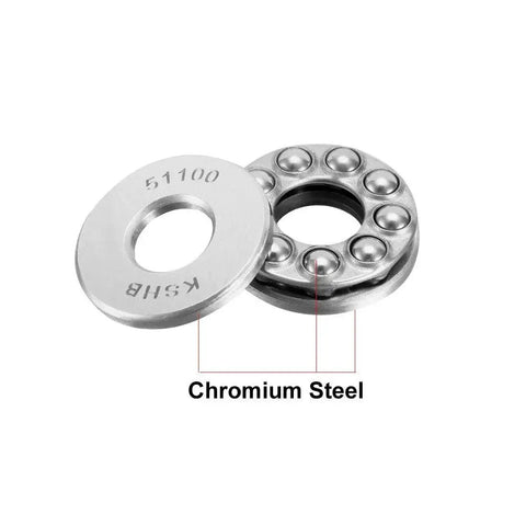 Thrust Ball Bearings 10mm Bore 24mm Outer Diameter 9mm Width Chrome Steel AISI 52100 ABEC 3 Single Row Set Of 2 High Precision Bearings