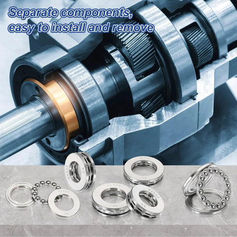 Heavy Duty Thrust Ball Bearing Set 17x35x12mm For Precision Machinery PATIKIL Pro Grade 2 Pcs Chrome Steel GCr15 bearings, separate view