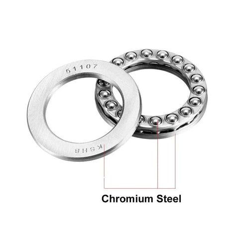 Thrust Ball Bearings 35mm Bore 52mm Outer Diameter 12mm Width Chrome Steel ABEC 3 Single Row 2 Pack close-up image