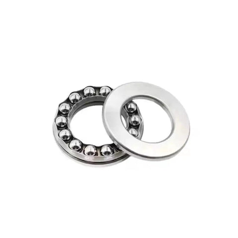 2 Pack 51101 Thrust Ball Bearings For Plane Axial Use Chrome Steel AISI 52100 With Brass Cage ABEC 3, 12mm Bore, close-up view.