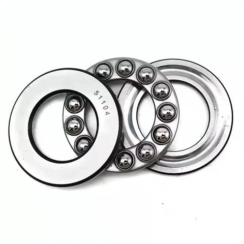 2 Pack 51101 Thrust Ball Bearings for plane axial use, chrome steel AISI 52100 with brass cage, ABEC 3 precision, single row roller bearings.