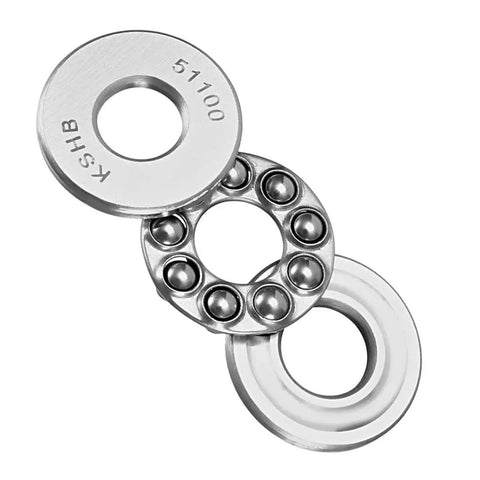 Thrust Ball Bearings 10mm Bore 24mm Outer Diameter 9mm Width Chrome Steel AISI 52100 ABEC 3, exploded view showing components.