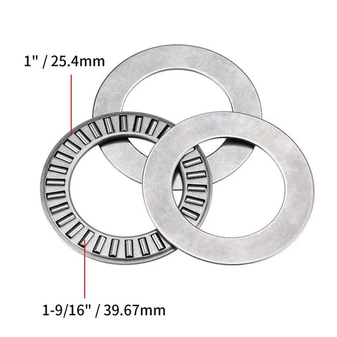 TC1625 Thrust Needle Roller Bearings With Washers Set 1 Inch Bore, 1 9 Sixteenth Inch OD, 2 Heavy Duty Pieces from Uxcell