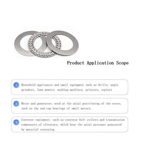 Two Pack AXK6085 High Precision Thrust Needle Roller Bearings With Washers Bearing Steel For Electric Drills Angle Grinders