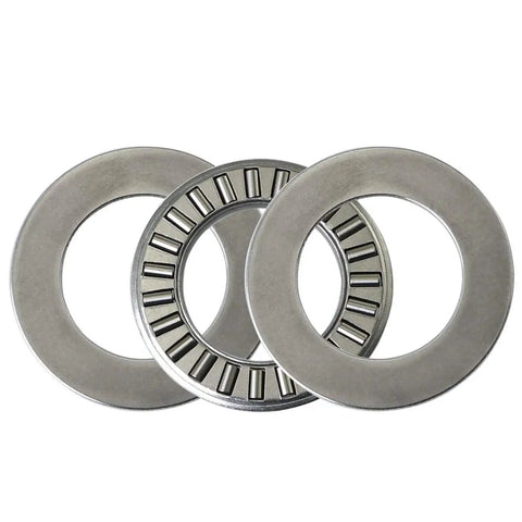 Thrust Needle Roller Bearing Kit For One Way Axial Load, 6 Sets NTA1220 Plus 2 TRA Washers, steel cage rollers front view