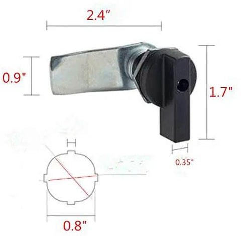 Two Pack Thumb Operated Offset Cam Locks For 1-7mm Door Thickness, 0.8 Inch Hole, Zinc Alloy Lock Body With ABS Handle, Easy Turn