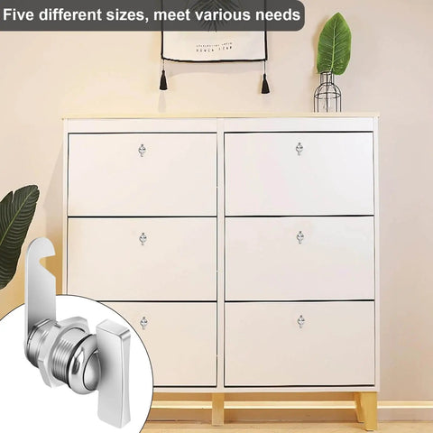 Secure cabinets and RV compartments with keyless thumb cam locks, a simple one and one eighth inch offset design for thin panels