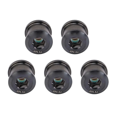 Five Ti Alloy Chainring Bolts 6.5mm Single Speed Bike Chain Ring Screws with Integrated Tooth Design, 5-Pack with Sticker