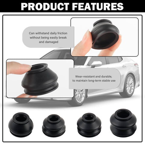 14Piece Tie Rod Boot Kit With Multi Size Rubber Ball Joint Boots For Water And Dust Protection Universal Tie Rod End Boots Kit