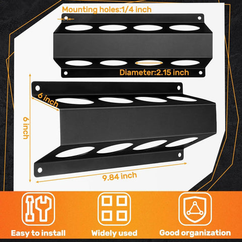 4 Slot TIG Welding Rod Holder Storage Rack For Filler Rod Tubes Wall Mount Organizer dimensions and design features