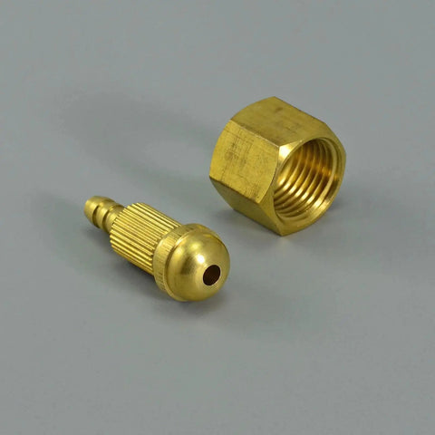 TIG Welding Torch Fitting Connector Adapter M16x1.5 Gas And Water Quick Connector Self Locking For TIG Torch, brass components on gray surface.