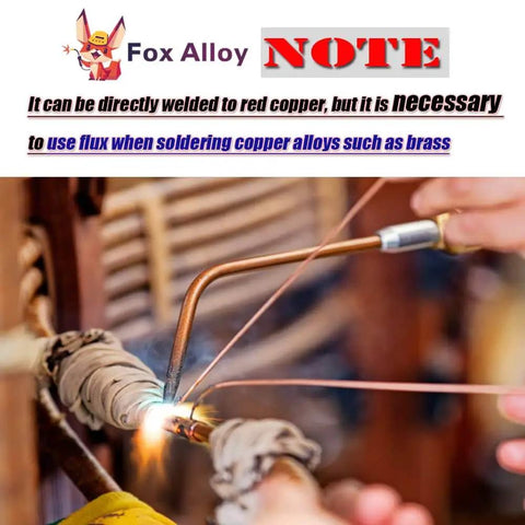 Phosphorus Copper Brazing Rods BCuP2 2mm 20 Pcs Self Fluxing used for TIG welding pipes and HVAC refrigeration applications by Fox Alloy.