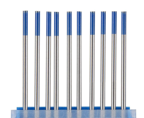 Three Thirty Second Inch By Seven Inch Two Percent Lanthanated TIG Welding Tungsten Electrodes, Ten Pack, front view