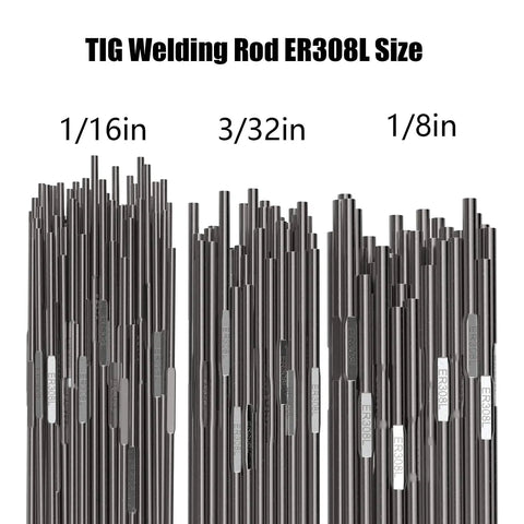 TIG Welding Rod Set ER308L Stainless Steel From Sonnler For Pro Grade TIG Welds With Low Splatter And Solid Corrosion Resistance 16 Inch Length 5 Pound Pack Diameters One Sixteenth Three Thirty Seconds And One Eighth Inch