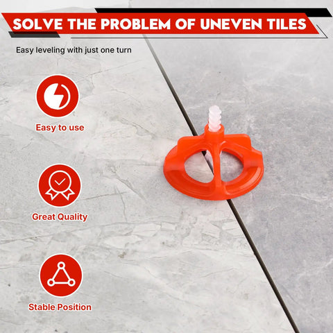 Tile Leveling System Clips 500 Pack One Eighth Inch Spacers For Wall And Floor Ceramic Tile And Stone Install displayed on tiles