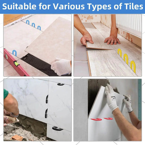 Image showing 1/16 Inch Plastic Horseshoe Shims U Shaped Tile Spacers for level and consistent grout lines in tile installation.