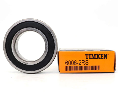 Timken 6006-2RS double rubber seal bearing 30x55x13mm with packaging, ideal for machinery and automotive use.