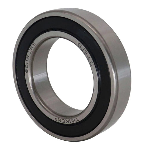 Close-up of Timken 6008-2RS Double Rubber Seal Bearings 40x68x15mm, single radial deep groove bearing with rubber seals.