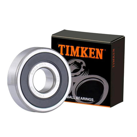 2PACK TIMKEN 6303-2RS Double Rubber Seal Bearings 17mmX47mmX14mm, Pre-Lubricated, shown with packaging, deep groove ball bearing