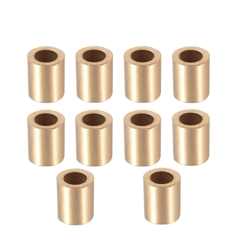 10 Pcs Sleeve Bearing Set With 10 Mm Bore 16 Mm Outer Diameter And 20 Mm Length Self Lubricating Bushings on white background