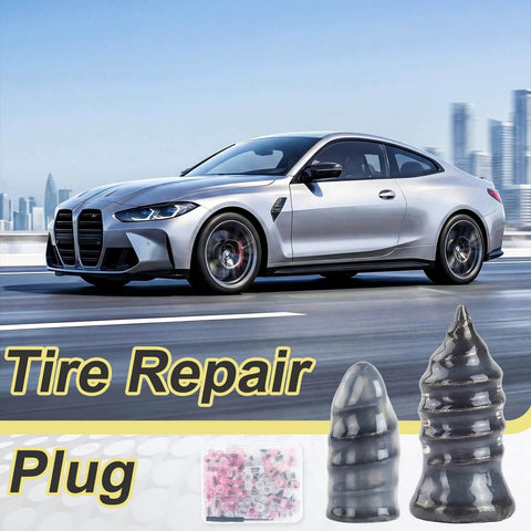 100 Piece Tire Repair Kit With 50 Small And 50 Large Self Tapping Screws And A Professional Screwdriver For Cars Motorcycles And Trucks Roadside Emergency Flat Tire Fix Quick On The Road Repair Fully Organized Pack with car image and repair plugs