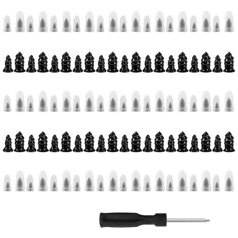 Close-up of 101 Piece Tire Repair Kit For Cars Motorcycles Trucks And Bikes Emergency Puncture Plugs Set Quick Fix In 30 Seconds With Carbon Metal Core Plugs Tubeless Tire Sealing Road Trip Essential Durable And Easy To Use showing plugs and tool