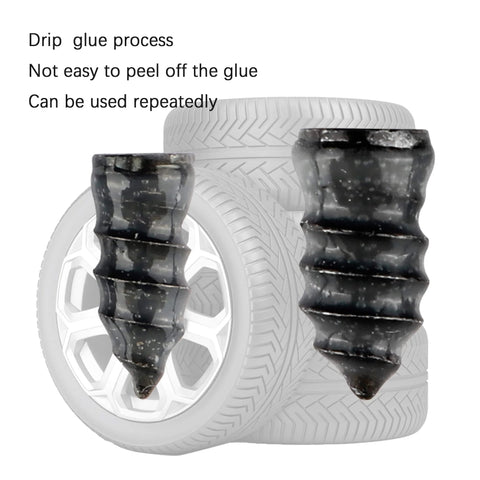 60PCS Tire Repair Rubber Nail, Vacuum Tire Repair Screws for Quick Fixes displayed with tire in background.