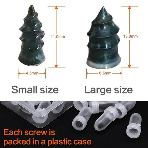 Tire Repair Nail,Self-Tapping Screw,Tire Repair Kits,Tire Screw Plug with small and large size comparison and plastic cases