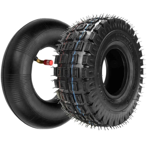 3.00-4 260 x 85 10x3 9x3.50-4 Tires Knobby Tread+Tube with TR87 Bent Angled Valve Stem Replacement for E300 E325