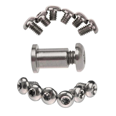✝️ 26Pcs Titanium Alloy Torx Screw Set Compatible with Benchmade 535 BUGOUT Knife(Titanium), showing screws and fasteners.